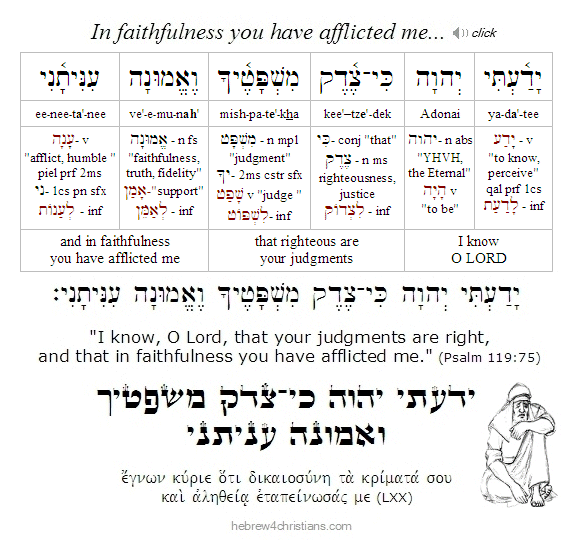 Psalm 119:75 Hebrew Lesson