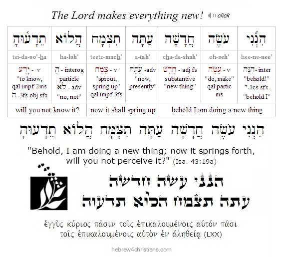 Isaiah 43:19 Hebrew lesson