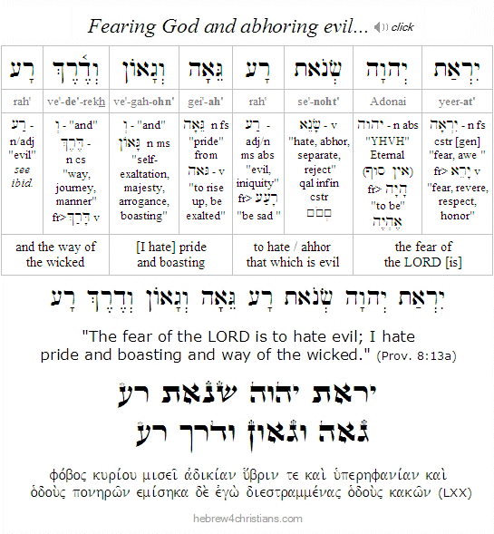 Proverbs 8:13a Hebrew Lesson