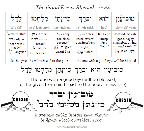 Proverbs 22:9 Hebrew Lesson