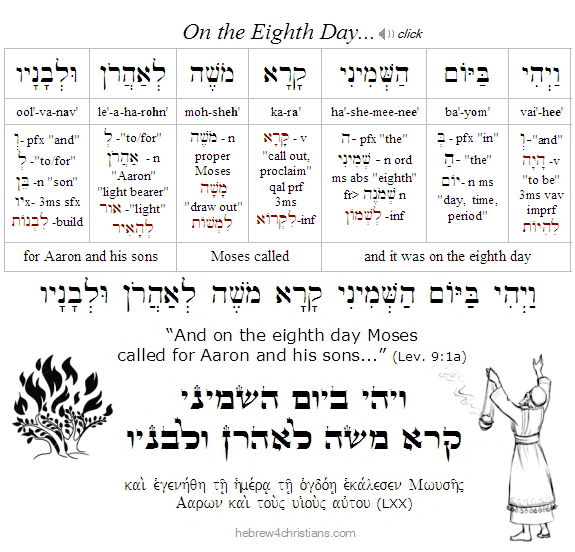 Lev. 9:1a  Hebrew Shemini